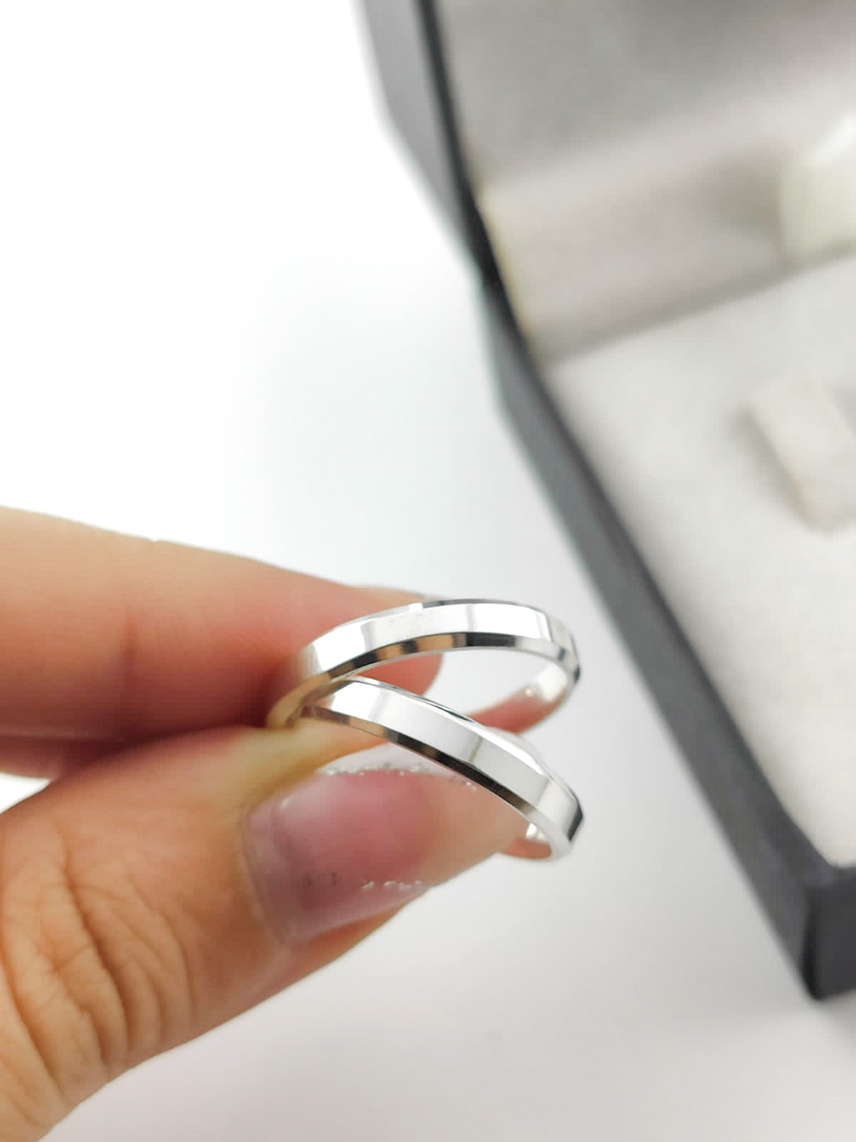 Par Aliança Prata 925 com 3 mm Chanfrada