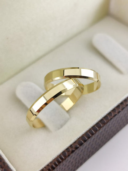 Aliança Ouro Amarelo Chanfrada 3 mm