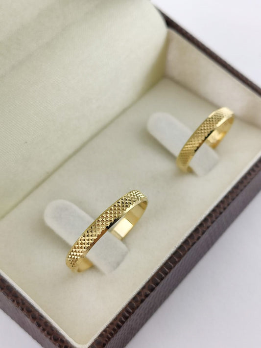 Aliança Ouro Amarelo Diamantadeira 3 mm