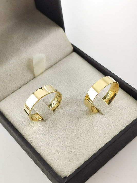 Aliança Ouro Amarelo Reta 5 mm