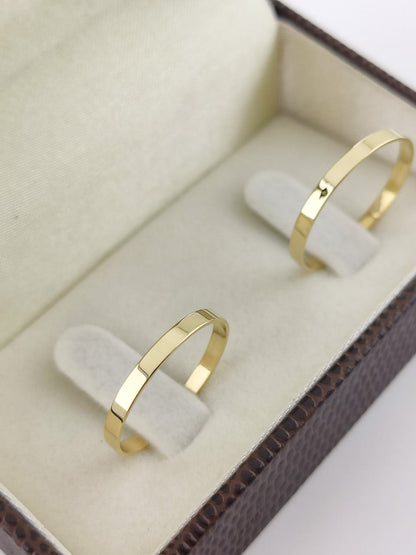 Aliança Ouro Amarelo Reta 2 mm