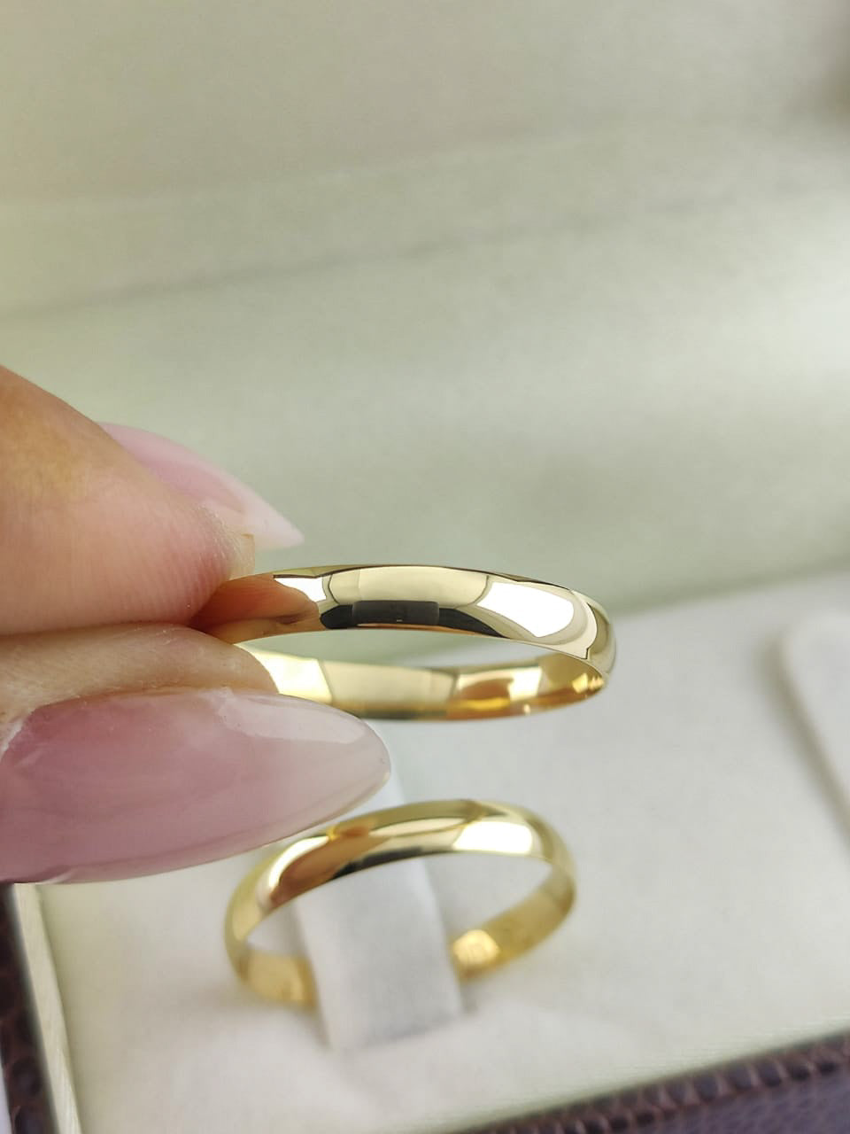 Aliança Ouro Amarelo Meia Cana 3 mm