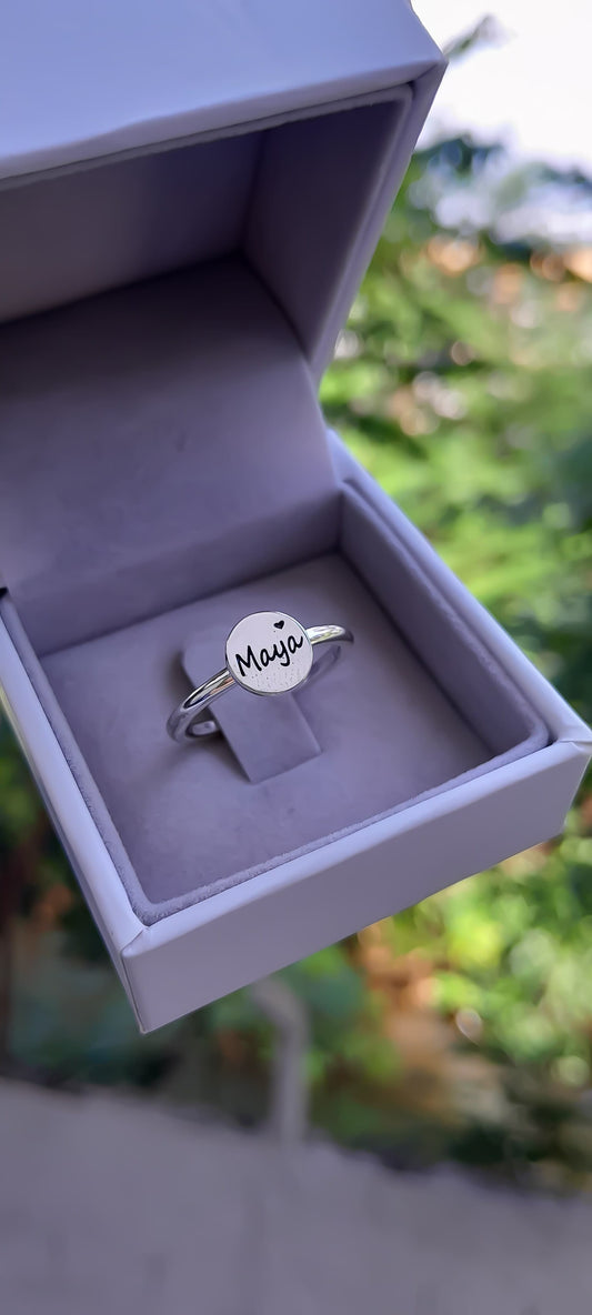 Anel Prata 925 com escrita Personalizada