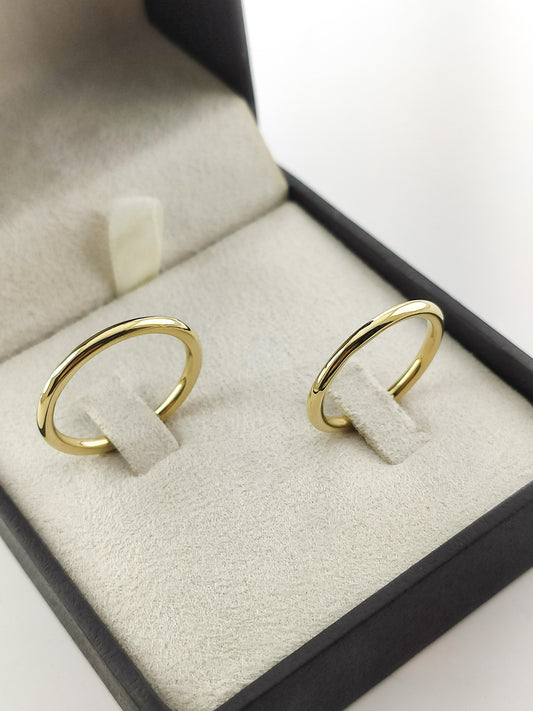 Aliança Ouro Amarelo Fio Liso 2 mm
