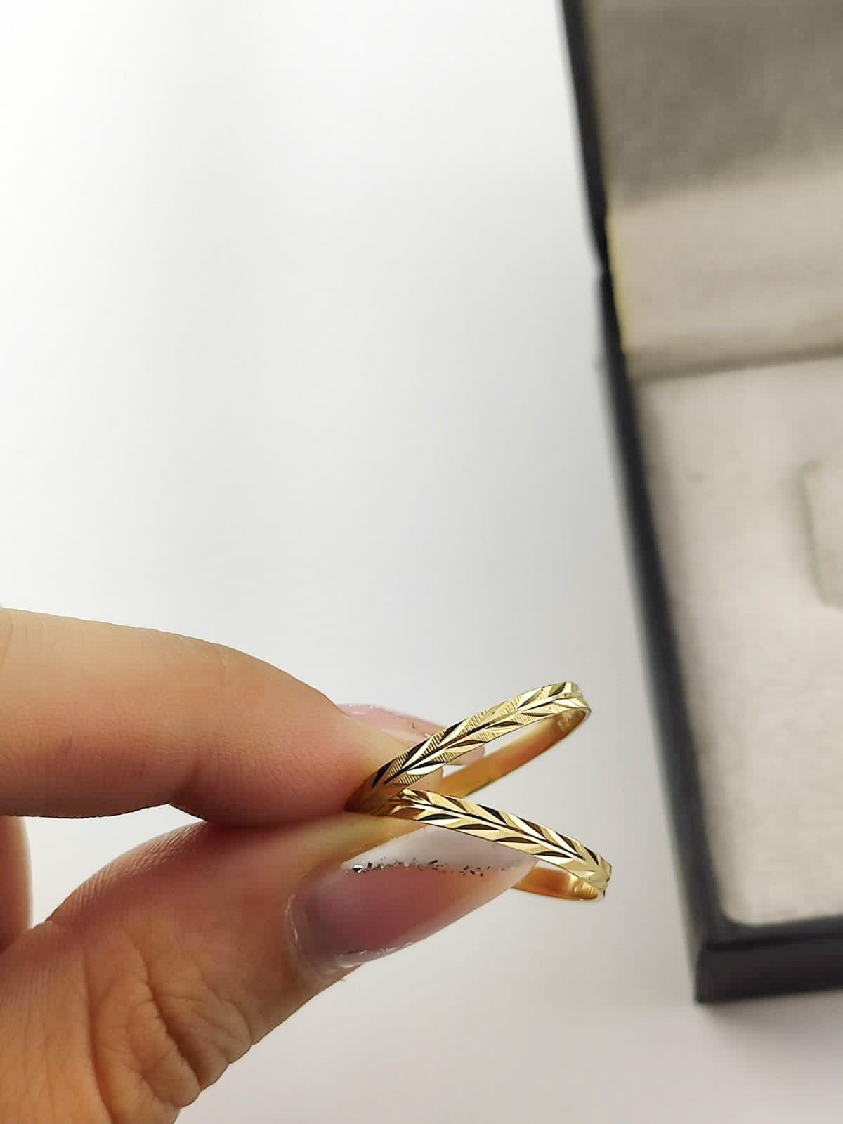 Aliança Ouro Amarelo Folhas 1.5 mm