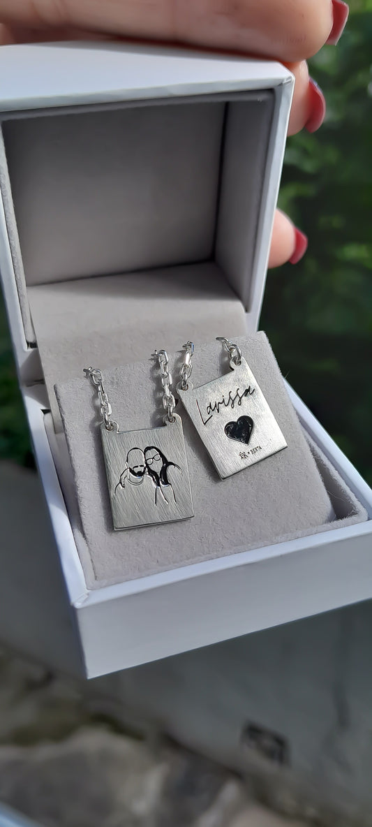Colar escapulário Prata 925 Personalização a Laser G