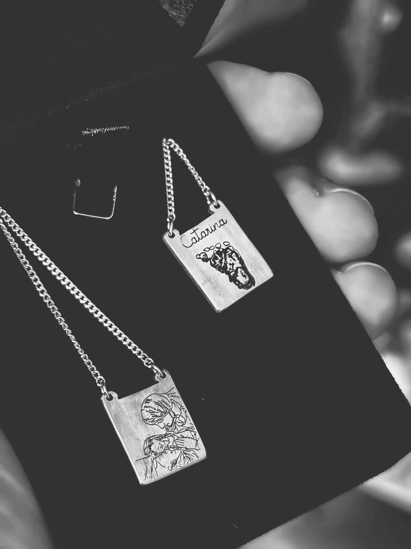 Colar escapulário Prata 925 Personalização a Laser G